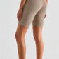 High-Rise Wide Waistband Biker Shorts with Pockets