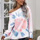Tie-Dye Boat Neck Batwing Sleeve Tee