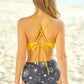 Tie Back Crisscross Bikini and Printed Swim Bottoms Set