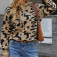 Leopard Drawstring Hooded Sweater