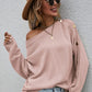 Button Detail Boat Neck Sweater