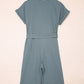 Tie-Waist Buttoned Cropped Jumpsuit