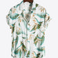 Full Size Tropical Print Curved Hem Shirt