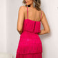 Spaghetti Strap Fringe Mini Dress