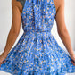 Floral Tie Waist Ruffle Hem Sleeveless Dress