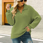 Horizontal Ribbing Johnny Collar Sweater