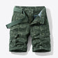 Printed Belted Cargo Shorts