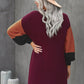 Color Block Rib-Knit Longline Cardigan with Front Pockets