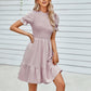 Smocked Short Flounce Sleeve Dress