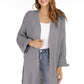Open Front Slit Exposed Seam Cardigan