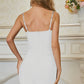 Spaghetti Strap Bodycon Dress with Rhinestone Decoration