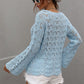 Openwork Dropped Shoulder Knit Top