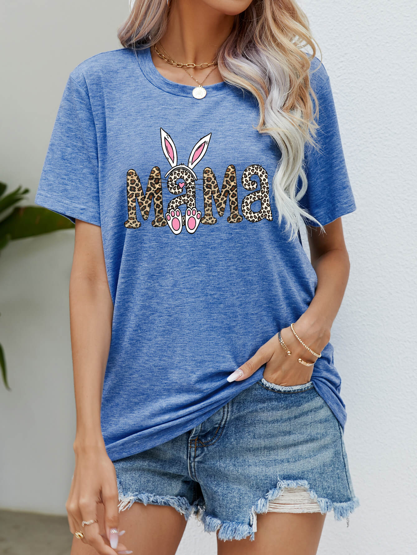 MAMA Easter Graphic Round Neck Tee