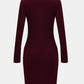 Quarter Zip Rib-Knit Dress
