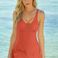 Ladder Detail Slit Swim Dress