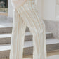 Striped Smocked Waist Wide Leg Pants