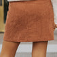 Buttoned Corduroy Mini Skirt