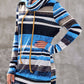 Striped Cowl Neck Tunic Sweatshirt