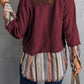 Striped Frayed Hem Corduroy Jacket