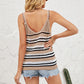 Striped Ribbed Trim Knit Tank