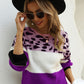 Animal Print Color Block Sweater