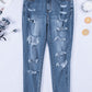 Distressed Frayed Hem Cropped Jeans