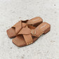 Forever Link Square Toe Cross Strap Buckle Clog Sandal in Ochre