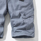 Button and Zip Closure Belted Cargo Shorts