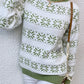Snowflake Contrast Trim Long Sleeve Sweater