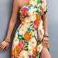 Floral One-Shoulder Puff Sleeve Dress