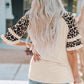 HAPPY EASTER Leopard Graphic Layered Sleeve T-Shirt