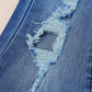 Distressed Frayed Hem Flare Jeans