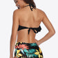 Two-Tone Ruffled Halter Neck Two-Piece Swimsuit
