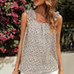 Ditsy Floral Ruffled Square Neck Sleeveless Tank