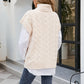 Mixed Knit Short Sleeve Turtleneck Sweater