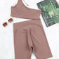 One-shoulder Sports Bra and Biker Shorts Set