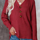 Half Button Long Sleeve Knit Top
