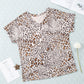Leopard V-Neck Short Sleeve Tee Shirt