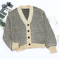Waffle-Knit Drop Shoulder Button-Down Cardigan
