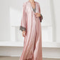 Contrast Lace Trim Satin Night Dress and Robe Set