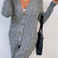 Cable-Knit Button Down Duster Cardigan