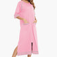 Zip Up Slit Night Dress with Pockets
