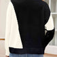 Contrast Round Neck Long Sleeve Knit Top