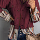 Striped Frayed Hem Corduroy Jacket