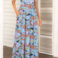 Round Neck Sleeveless Maxi Dress with Pockets