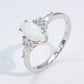 Opal and Zircon Platinum-Plated Ring