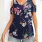 Curved Hem V-Neck Cold-Shoulder Tee