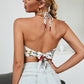Floral Halter Neck Point Hem Cami