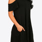 Cold-Shoulder Round Neck A-Line Dress