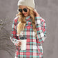Plaid Drawstring Detail Hoodie